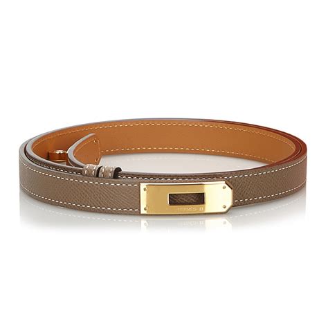 Kelly leather belt Hermès Grey size S International in Leather